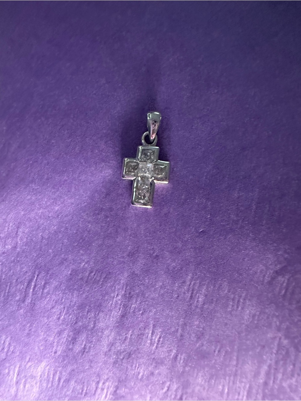 Sterling Silver Cross Pendant with Clear Stones - (pendant only) no chain - Picture 6 of 8